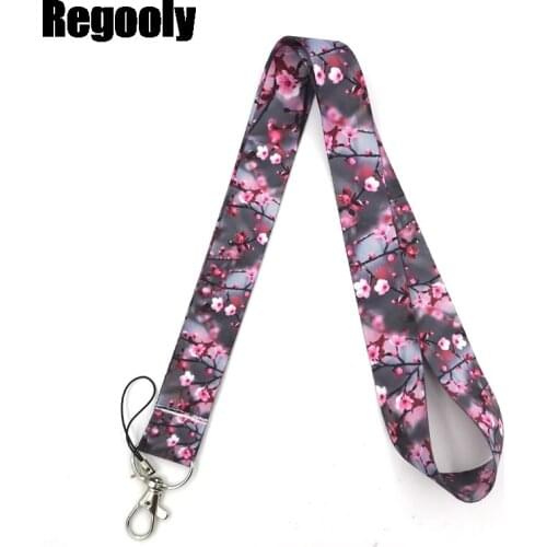 Plum blossom Lanyards Cool Neck Strap webbings ribbons Phone Keys ID Card Holder Lanyard For Keys DIY Hang Rope