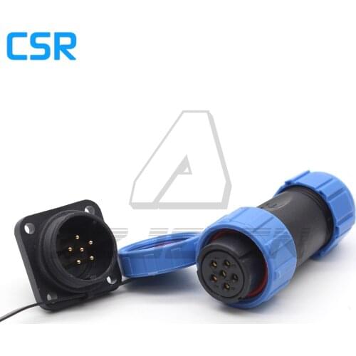SP21 6pin waterproof connector IP68 plug female and socket male square 21mm Chassis Panel Mount Aviation Plug Cable Connector