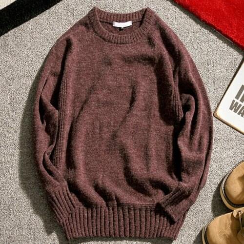 Brand New Sweater Men Autumn Winter Warm Mens Knitted Sweaters Solid Color Casual O-Neck Pull Homme Cotton Pullover Men