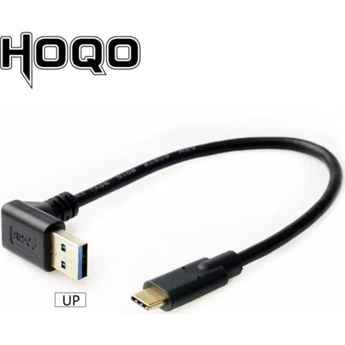 UP Angle USB 3.0 A Male to USB-C Male Cable 90 Degree UP Angled USB 3.0 A to USB Type C Data Sync & Charge Cord for PC HDD
