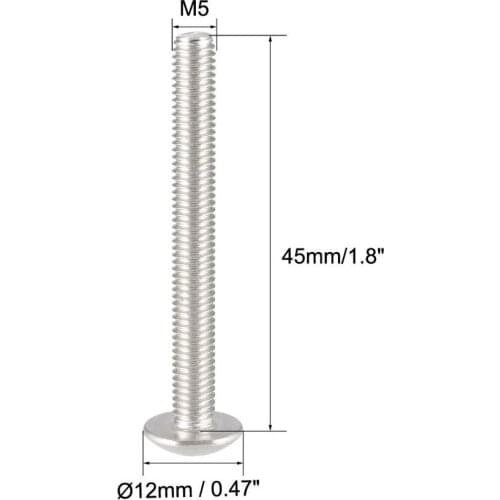 UXCELL 10Pcs Machine Screws M4x45/50mm M5x25/30/35/40/45mm Phillips Truss Head Screw 304 Stainless Steel Fasteners Bolts