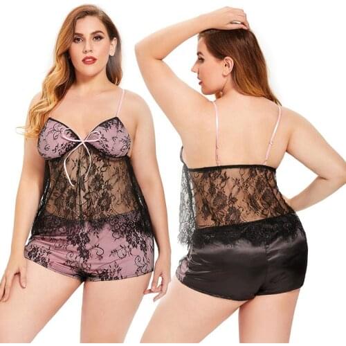 Lingerie Erotic Fat MM Foreign Trade Lace Stitching Sling Skirt Love Sexy Dress Plus Size For Sex Clothes Women Q409