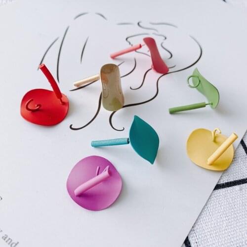 DIY jewelry basic accessories wholesale small fresh color iron spray paint irregular small disc matte girl Heart Earrings