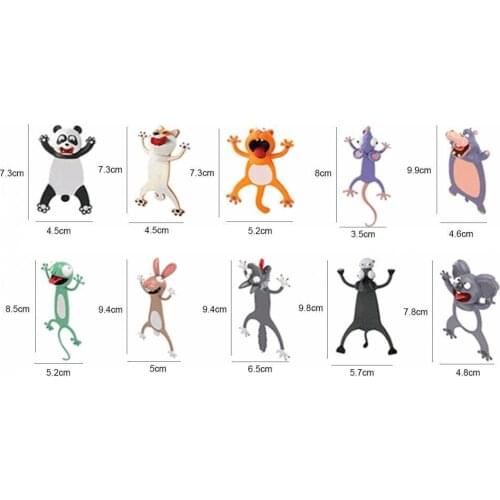 3D Bookmark Attractive Animal Pattern PVC Creative Cute Stationery for Home