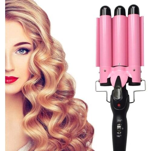 Curling Salon Home Hair Styler Perm Easy Use Practical Hair Styling Tools Electric Hair Curler 3 Barrel Ceramic Deep Waves