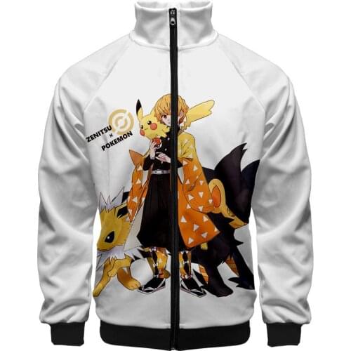 Demon Slayer Kimetsu No Yaiba Jacket Coats Men Women Cartoon Fashion Print Jacket Harajuku Autumn Winter Long Sleeve Jacket Coat