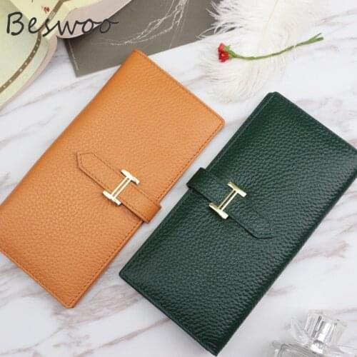 Card Holders Genuine Leather Fashion Women Long Interior Slot Phone Pocket Coin Purse Note Compartment Wallets for Women Luxury