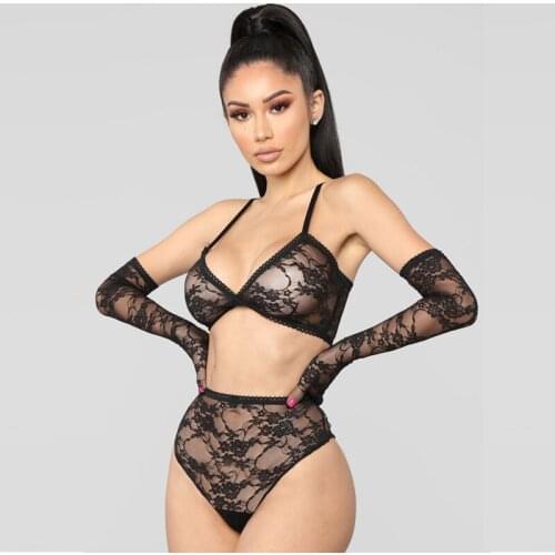 Women Sexy Sissy Lingerie Bra Underwear Lace Mesh Exotic See Through Babydoll Sleepwear Thong Underwear Nightwear G-String Set