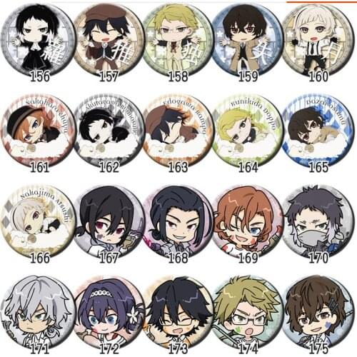 1pc 58mm Anime Dazai Osamu Nakajima Atsushi Yukichi Fukuzawa Chuya Nakahara Badges Ogai Broche brooch