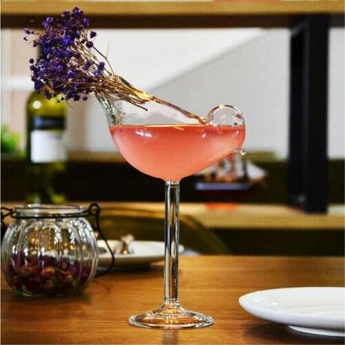 1pc Bird Champagne Glass Creative Molecular Smoked Cocktail Goblet Glasses Party Bar Drinking Cup Wine Juice Cup