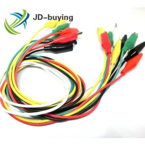 100pcs Alligator Clips Double-ended Test Leads Crocodile Clamp 50cm Electrical DIY Test Jumper Wire