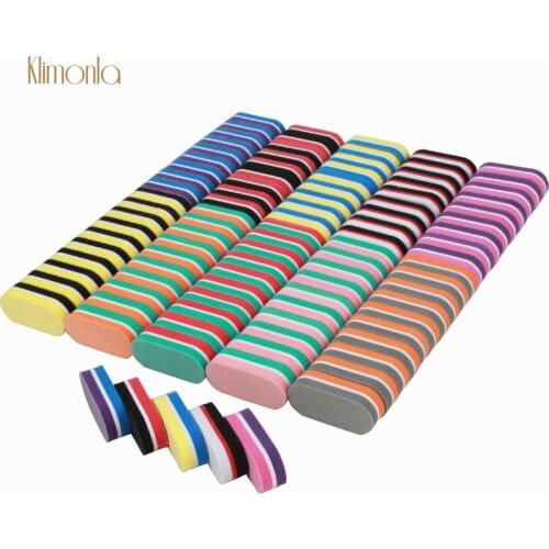 100Pcs/lot Mix 10 Styles Colorful Nail File Mini Sandpaper Sponge Nail Buffing Block Grinding Sanding Pedicure UV Polish Tools