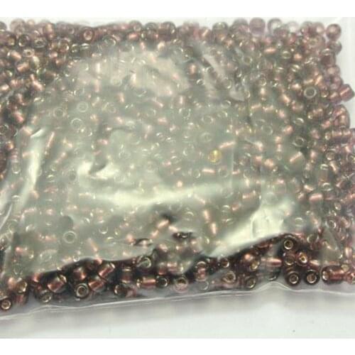 800 Purple Silver- colour Lined Glass Seed Beads Rondelle 4mm (6/0)