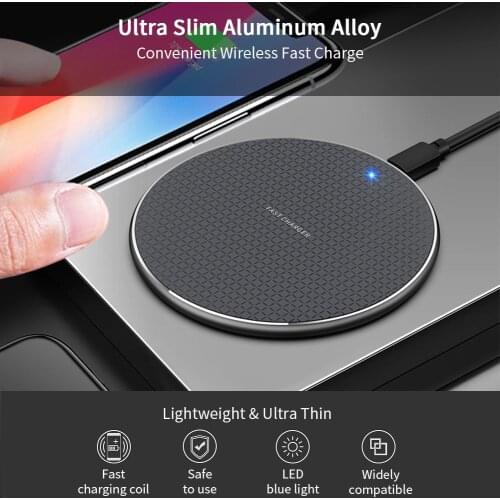 Wireless Charger for iPhone 12 11 Xs Max X XR 8 Plus 10W Fast Charging Charger Pad for Samsung Note 9 8 S9 S9+ S8 S8+ S7