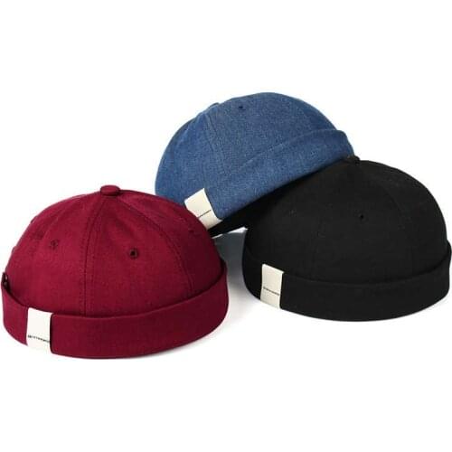 New Arrival Men Women Skullcap Hat Cap Casual Docker Sailor Mechanic Brimless Unisex Cotton Sun Cap Korean Style Hip Hop Hat