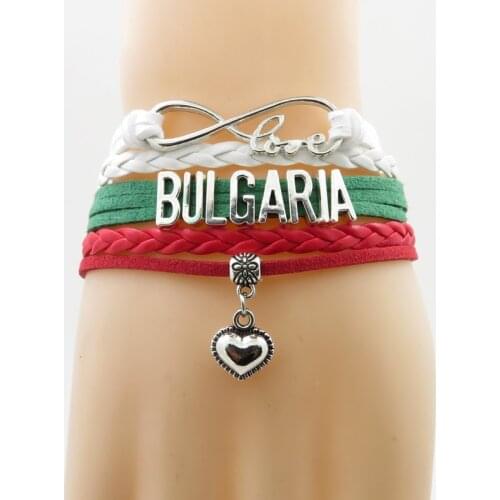 Infinity love bulgaria Bracelet heart Charm bracelet love bulgaria flag bracelets & bangle for woman and man jewelry