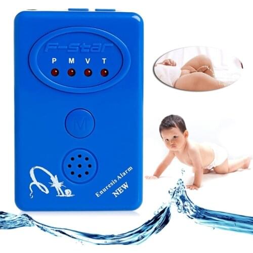 Adult Baby Bedwetting Enuresis Urine Bed Wetting Alarm +Sensor With Clamp Blue