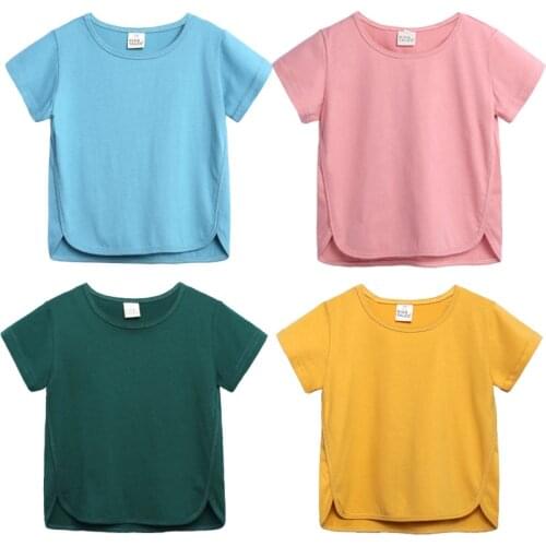 Boys T Shirts Girls Plain Tops Children Short Sleeve Cotton Blanket T-shirts Team Clothes OEM ODM Tees Baby Clothes