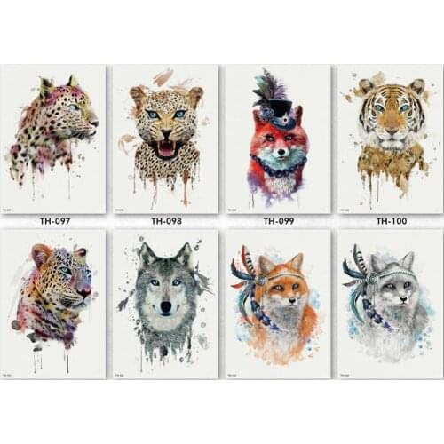 Hot Temporary Tattoo Cool Tiger Wolf Animal Arm Shoulder Body Art Makeup Tools Waterproof Temporary Fake Tattoo Stickers