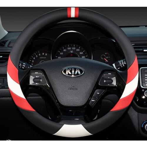 PU Leather Car Steering Wheel Cover for Kia Rio 2 3 4 X Line Kombi Sedan Auto Accessories Interior
