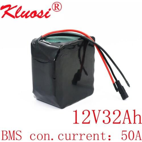 KLUOSI 12V Battery 12V 32Ah 3S10P 450Watt 12.6V Lithium Battery Pack with 50A BMS for Inverter Tour Car Child Car Solar Light