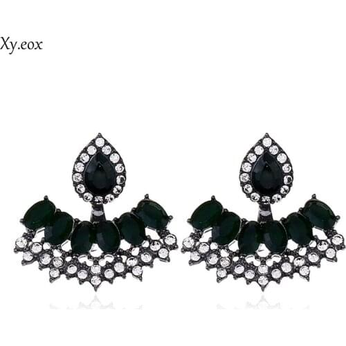 Crystal Opal Stone Waterdrop Drop Earrings Rhinestone Piercing Earrings