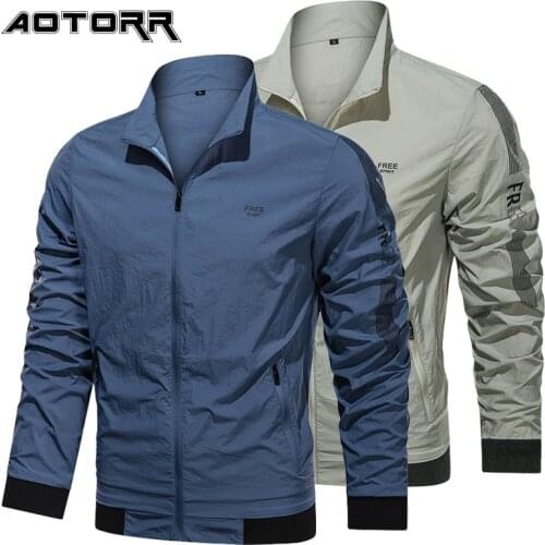 New Summer Mens Sun Protection Jacket Outdoor Casual Thin Jackets Men Breathable Fashion Stand Collar Coat Mens Plue Size 7XL
