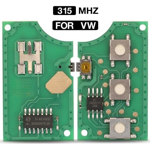 Kutery 315 MHZ FCCID 1J0959753AM 3 Buttons Remote Control Car Key Circuit Board Fob For VW Volkswagen Beetle Golf Passat Jetta