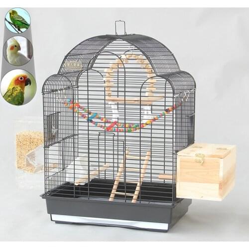 Metal large bird cage Black luxury parrot Villa starling cage Portable large Heightened Bird breeding cage mx9171035
