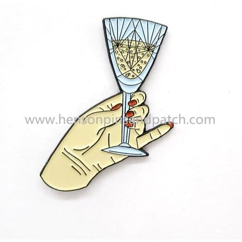 Custom metal soft enamel drink cup pin badge