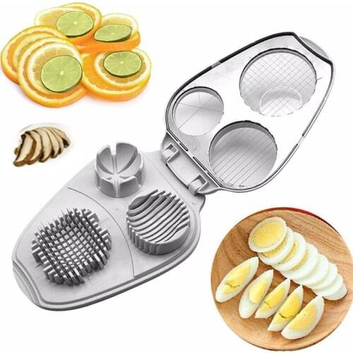 Multi-function Slicer Avocado Kitchen Tool Egg Slicer White 3 in 1 Manual Household Dicer Stainless Steel Practical