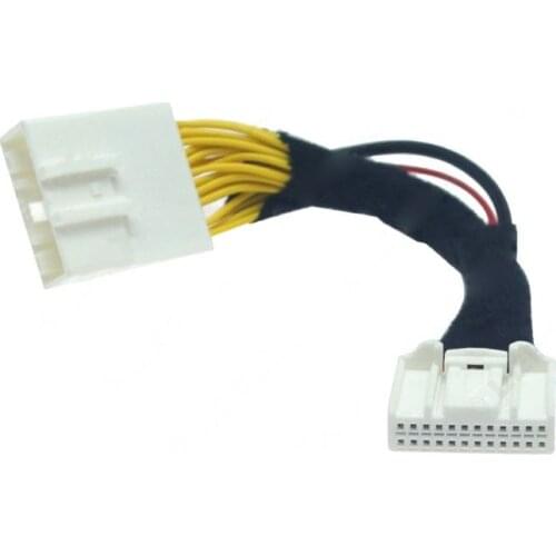 N0HF 24Pin Video Input Switch Reverse Car Parking Camera RCA Adapter Cable for R-enault Stepway Vivaro Dacia Sandero Clio