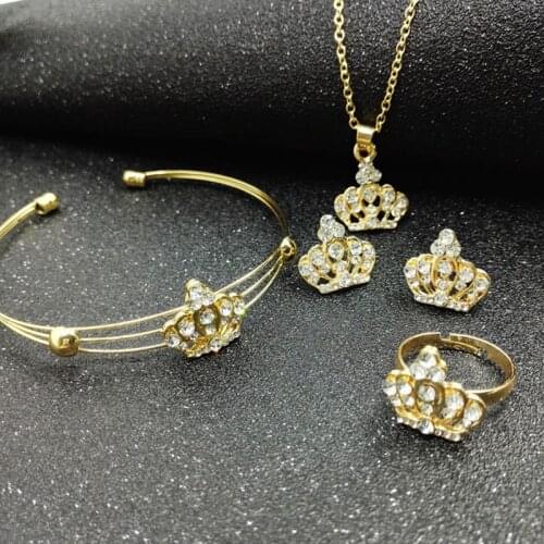 New Fine Luxury Fashion Beauty Wedding Gift Bride Ring Jewelry Accessory Necklace Jewelry Set of Four Piecces Party Present Girl