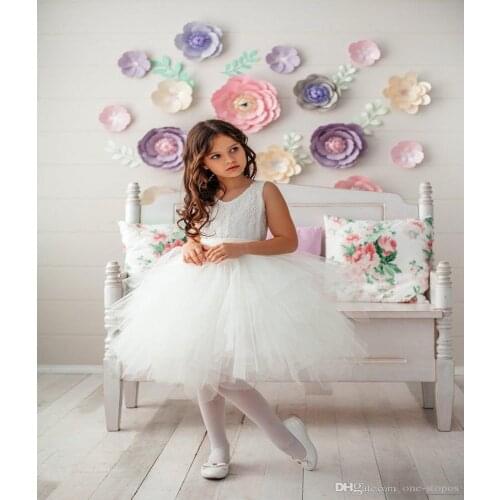 New Flower Girl Dresses First communion Girl Dress Long Sleeves Girl Formal Birthday Wedding Party Holiday Bridesmaid Gown