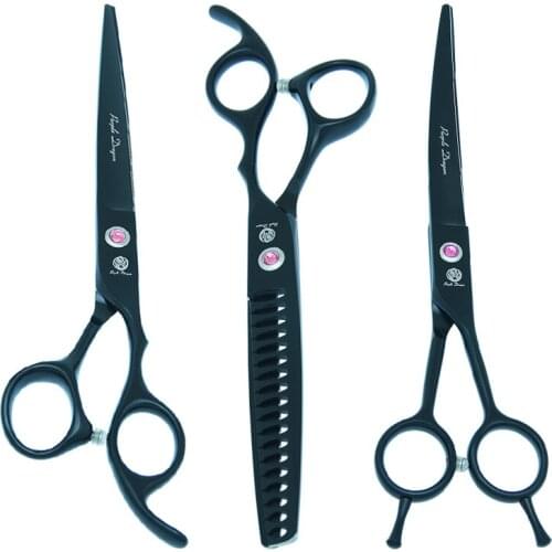 Purple Dragon 7 inch Pet Curved Cutting Scissors Japan Steel Dog Grooming Shears Cat Fur Thinning Clipper Pet Accessories B0034B