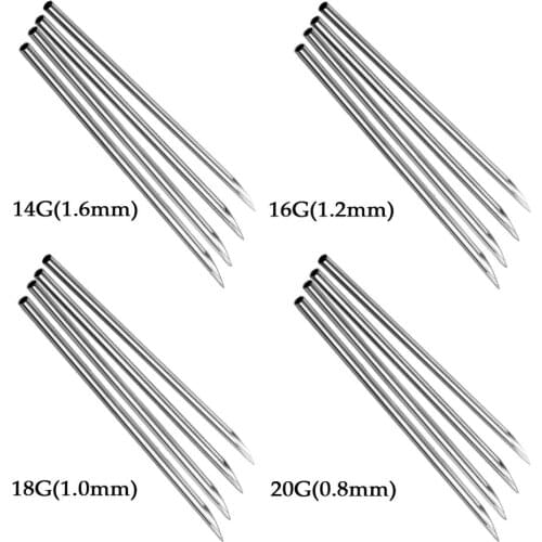 10PC pcs Disposable Sterile Body Piercing Needles Medical Tattoo Needle for Navel Nipple Lip Navel Ring Kit Surgical Steel Tool