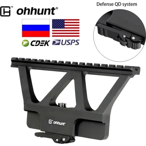 Ohhunt Elite Defense Quick Detach System AK Rail Scope Mount Picatinny Side Rail Base for Tactical Riflescope AK-47 AK-74
