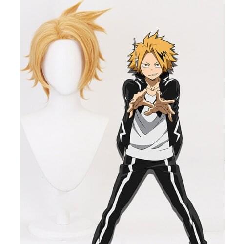High Quality Kaminari Denki Wigs My Hero Academy Heat Resistant Synthetic Hair Cosplay Costume Wig