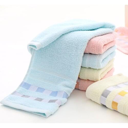 Quick Dry Towel Plain Thickened Face Cleaning Hair Wrap Hand Cooling Adult Bath Towel Solid Color 100% Cotton Sweat Wiping