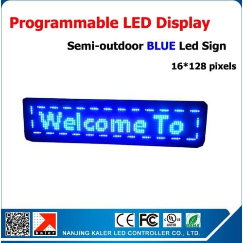 Semi-Outdoor Led Display 16*128 pixels 1/4 Scan Programmable and Scrolling Message LED Screen USB Input Running Text Led