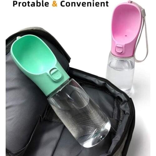 Portable Dog Water Bottle, Large Capacity Leak-Proof Dog Travel Water Bottle with Drinking Bowl, Lightweight