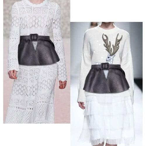 BLA Women Bow-knot PU Belt Black Square Buckle Waistband Female Fashion Wild Accessories Designer Waist Strap pas kowbojski 2020