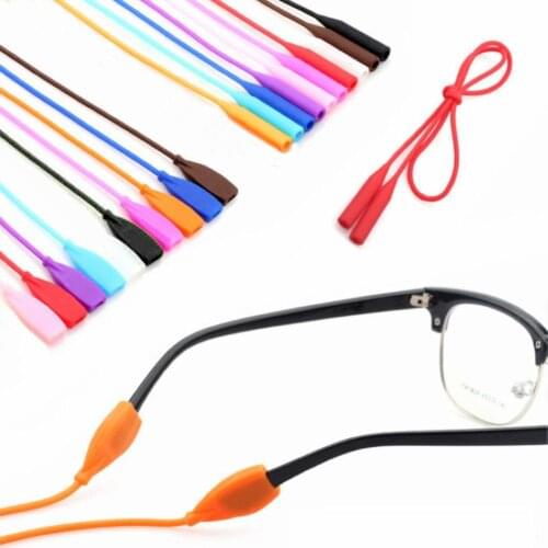 1 PC Adjustable Color Elastic Silicone Eyeglasses Straps Sunglasses Chain Sports Anti-Slip String Glasses Ropes Band Cord Holder