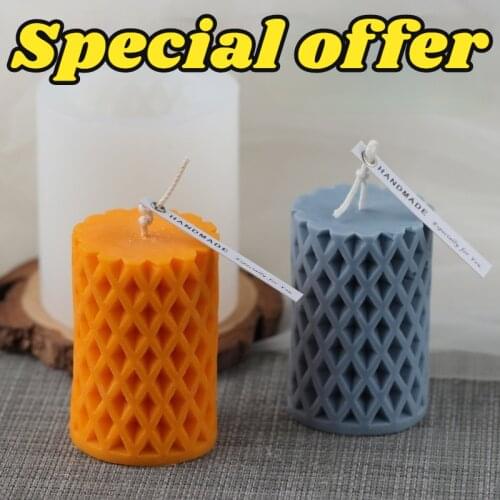 Grid-shaped cylindrical candle mold Korean small fresh style ornament decorative candle DIY material candle mold