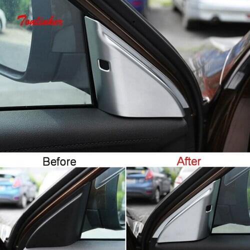Tonlinker Interior Car Door windows Triangle Cover sticker for Geely Atlas 2016-19 Car styling 2 PCS ABS Matte Covers stickers