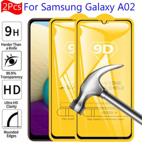 2Pcs 9D Full Cover For Samsung Galaxy A02 Protective Glass 3D Armor On Samsun A02 A32 A72 A22 A52 A 02 Glass Screen Protector HD