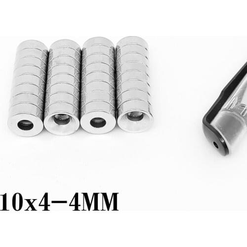 10/20/50/100/150/200PCS 10x4-4 Round Search Magnet 10x4 mm Hole 4 mm Countersunk Rare Earth Neodymium Magnet Strong 10*4-4 10*4