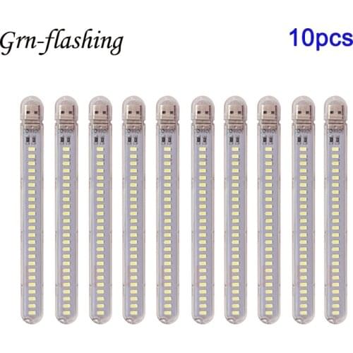 10pcs Super Bright Portable USB LED Light 12W Table Desk Book Read Lamp Flashlight Light Power Bank Laptop Camping Night Light