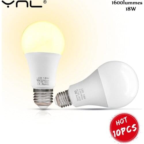 10pcs LED Bulb Lamps E27 AC220V 240V Light Bulb Real Power 18W 15W 12W 9W 6W 3W Lampada Living Room Home LED Bombilla