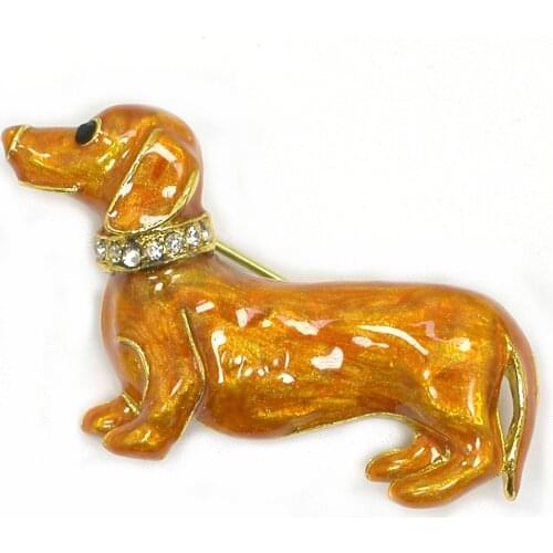 12pcs a lot Dachshund Dog Brooch For Women Pin Buckle Crystal Jewelry Women Clothing Suit Brooches Gift C102170